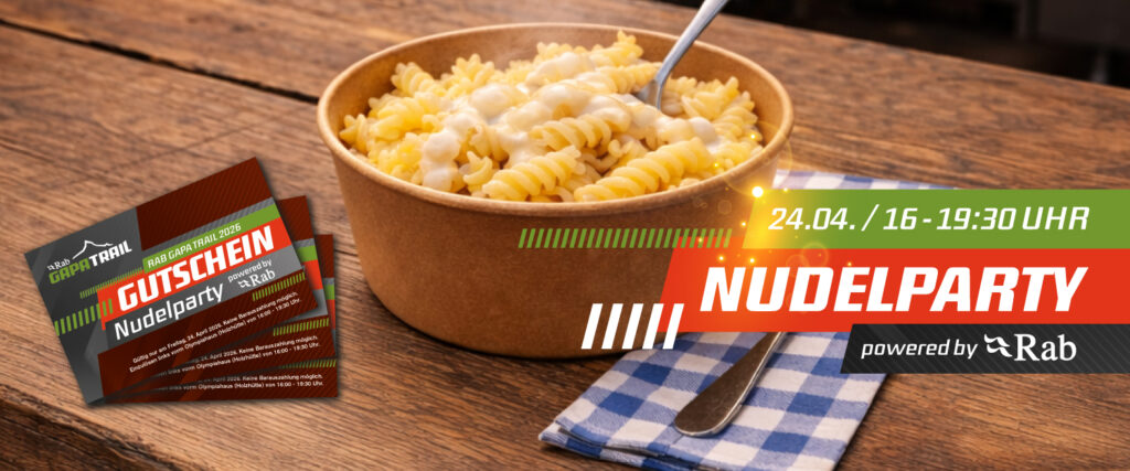 Nudelparty powered by Rab – Der perfekte Auftakt für Dein Trail-Wochenende
